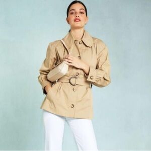 RARE NWT Rouje John Short Belted Trench Coat